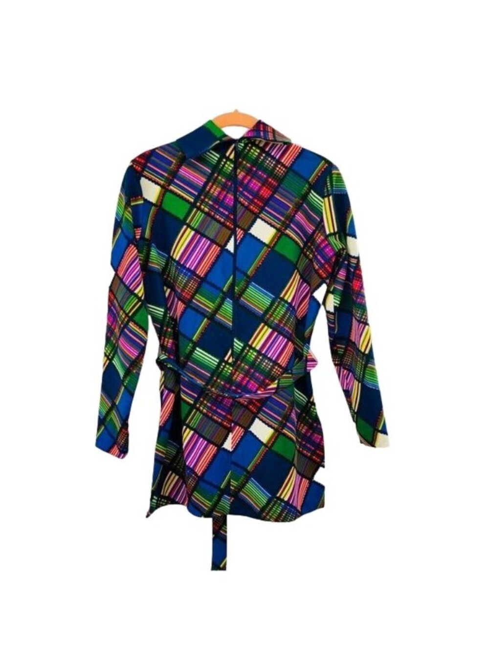 Vintage Sunny South Belted Turtleneck Blouse Womens 30 (Bust) Used Colorful 60s - Picture 2 of 12